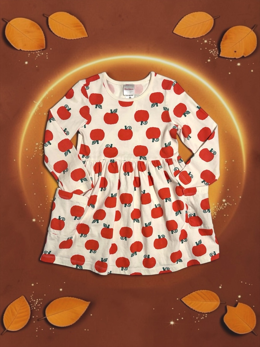 Hanna Andersson Halloween Pumpkin Print Dress Girls Size 4 (100 cm)